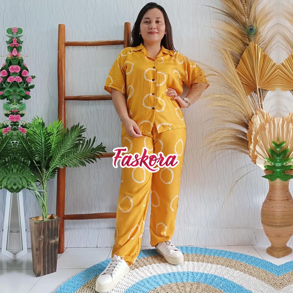 Kemeja Wanita Casual Lengan Pendek Murah / Kemeja Lengan Pendek Wanita Motif Sibori