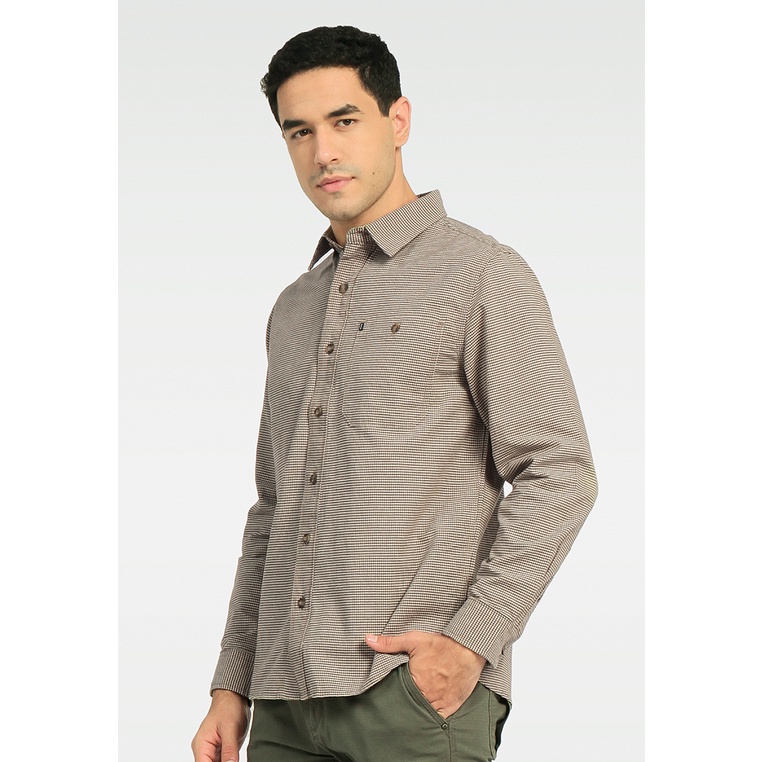 Kemeja Pria Original MGEE Lengan Panjang Jason 007 Brown