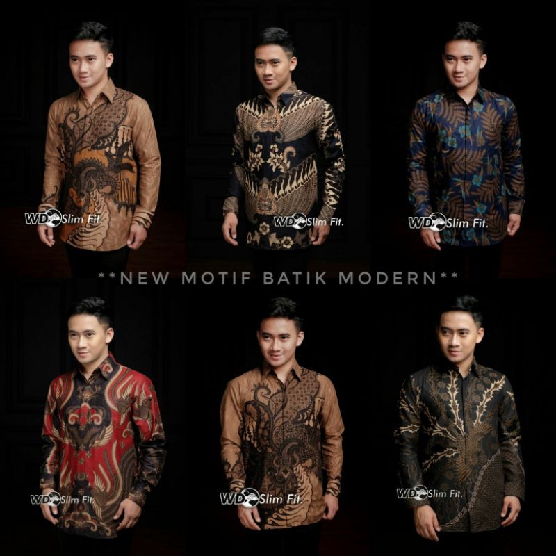 Batik pria / BajuBatikpria / Kemejabatiklenganpanjang size m l xl xxl Atasan batik seragam terlaris