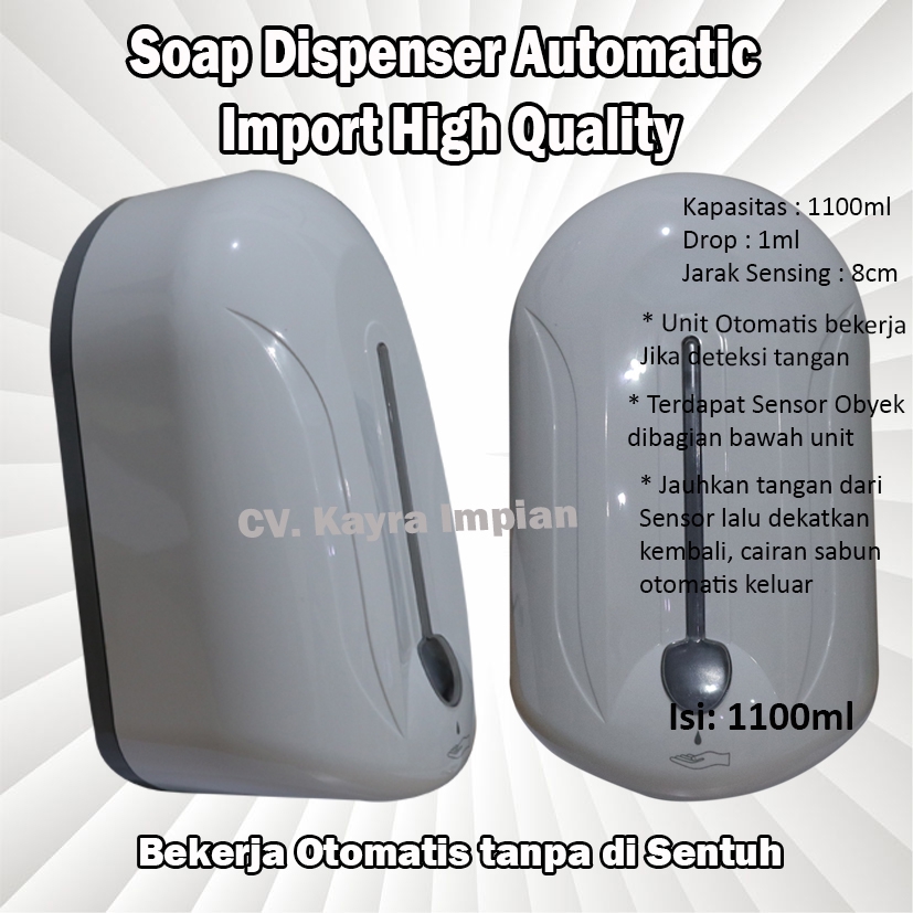 Handsoap Otomatis 1100ml Import Tempat Wadah Sabun Cuci Tangan