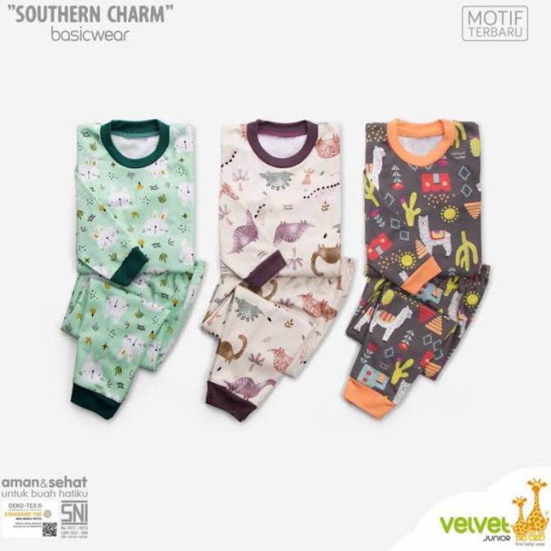 Velvet Junior Setelan Anak Panjang - Set Pakaian Baju Bayi Piyama Terbaru Lucu Baru Lahir