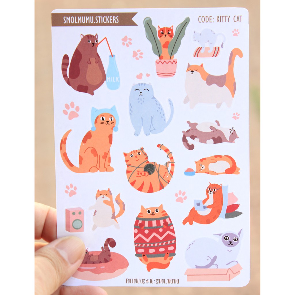 

Aesthetic Sticker sheet all about CAT