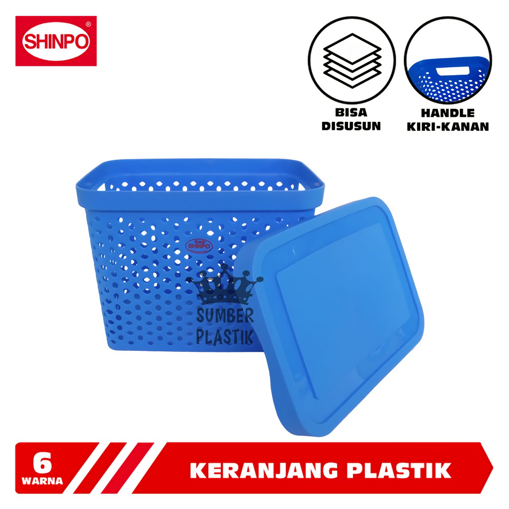 SHINPO Keranjang Plastik Serbaguna SPO SIP-257 Dengan Tutup Memory Multipurpose Basket