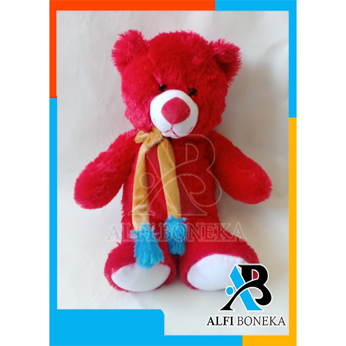 [ BISA COD ] Boneka Teddy Bear Syal Tengah Ukuran L Lembut dan halus