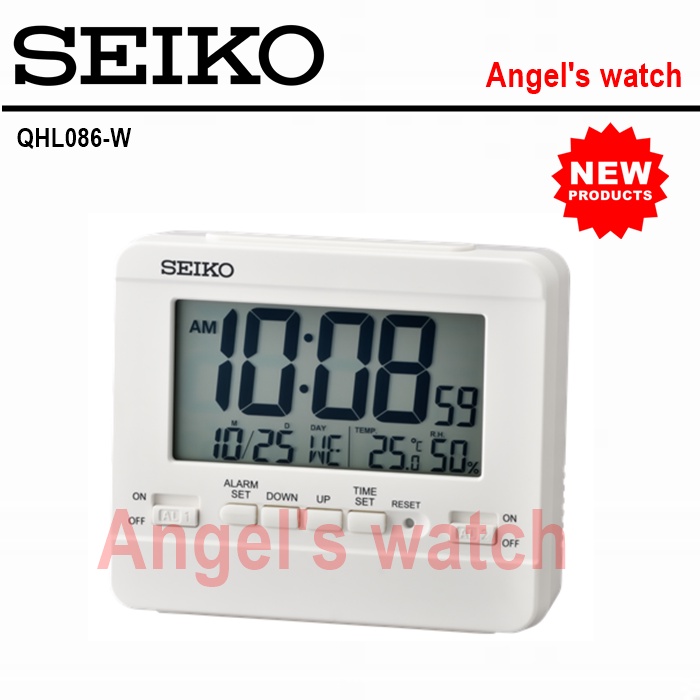 ANGELSWATCH JAM MEJA/ JAM DINDING DIGITAL SEIKO NEW MODEL DECEMBER 2021 LENGKAP QHL086 CALENDER TERMOMETER ALARM DIGITAL CLOCK