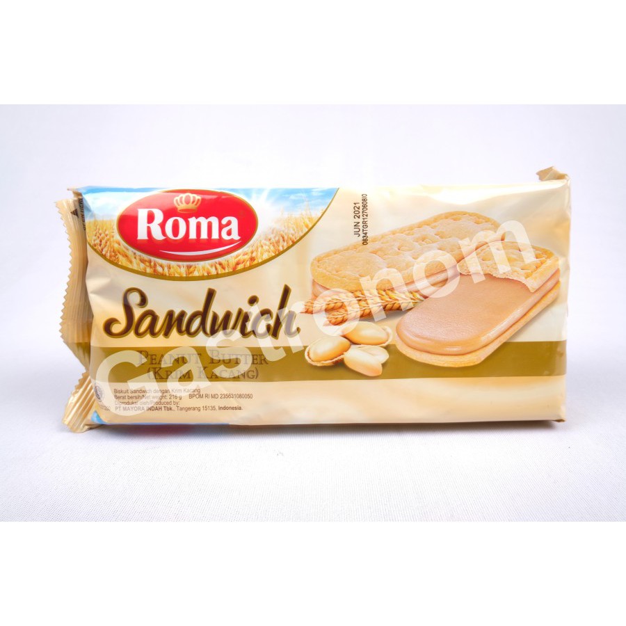 

Roma Sandwich Peanut Butter Biscuit/ Roma Sandwich Krim Kacang 216 gr