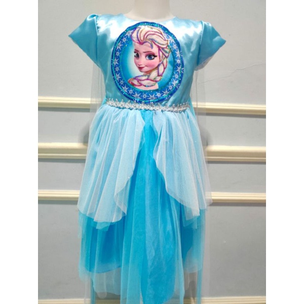 Dress pesta anak Frozen/ Gaun Frozen Anak/ Gaun Princess Elsa