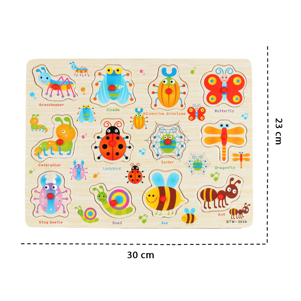 [Shiyan] mainan puzzle kayu bergambar mainan edukasi anak kids education toys wood letters-5