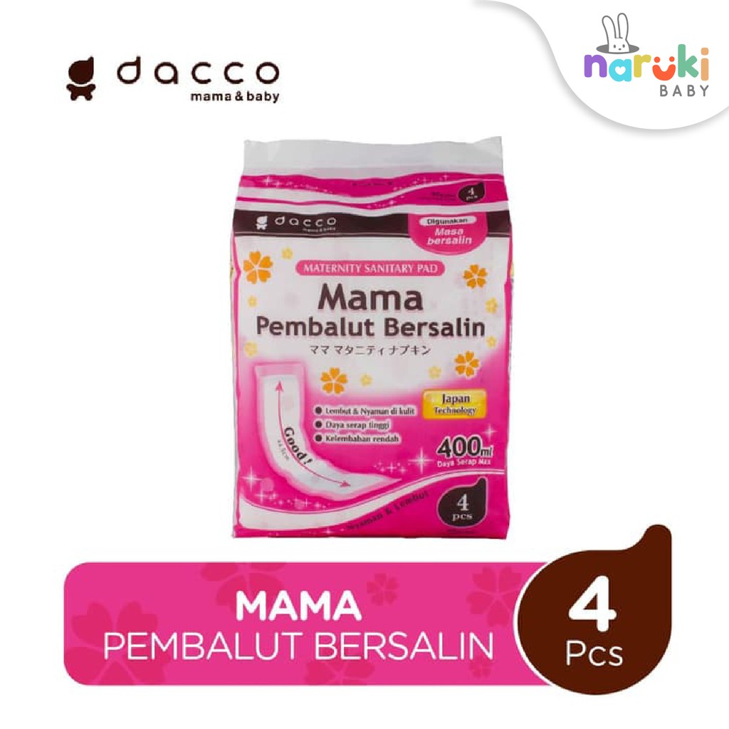 Dacco Mama Pembalut Bersalin &amp; Nifas 4 pcs Mamapad Maternity Sanitary Pad