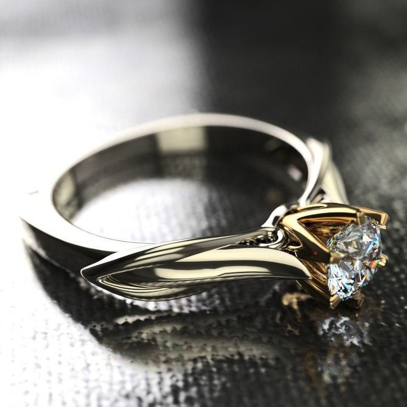 Cincin Moissanite Klasik Untuk Wanita