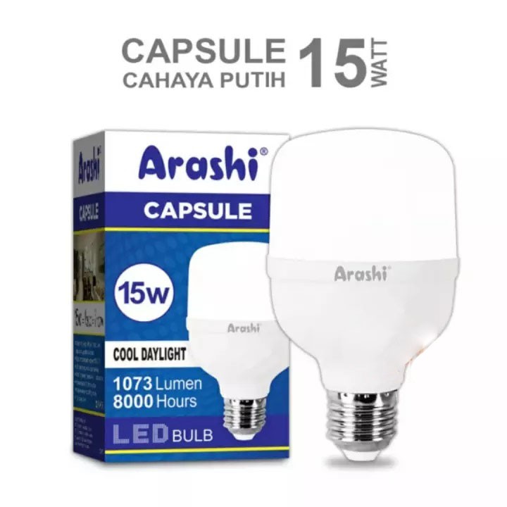 Lampu Led Arashi 15 Watt Garansi 1 Tahun / Lampu Arashi 15w / Lampu Bohlam 15 Watt / Lampu 15 Watt