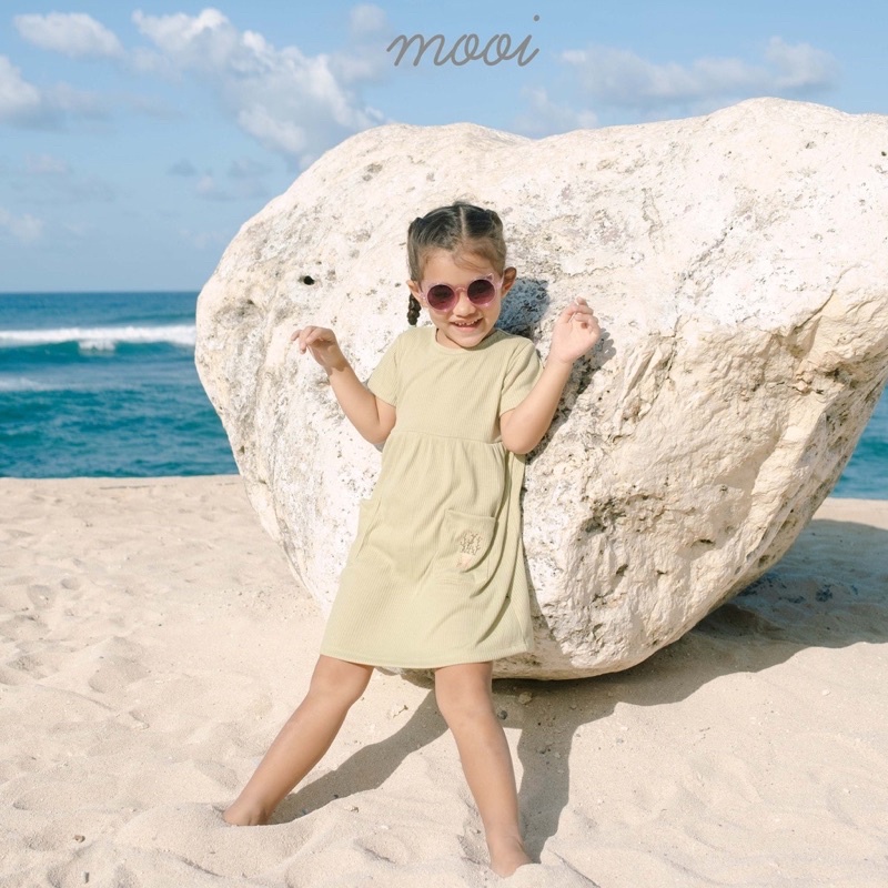 MOOI RIB POCKET DRESS/BABY DRESS