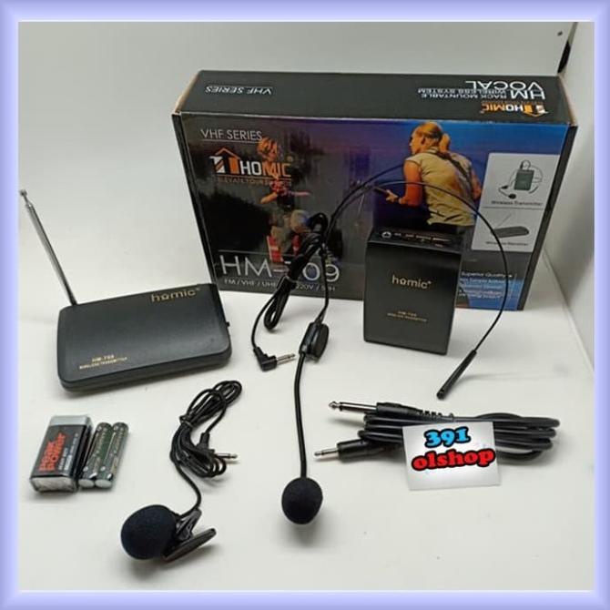 Mic wireless Mic Senam Mic imam masjid kancing jepit bando Homic HM709