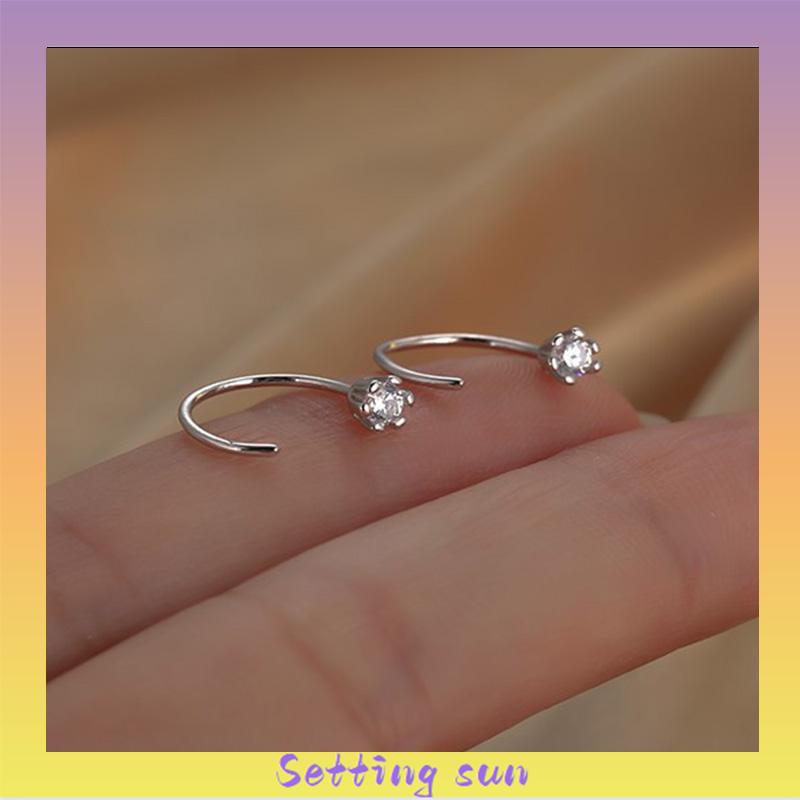 Anting Zirkon Temperamen Fashion Wanita Tidur Gratis Melepas Anting-Anting Trendi Yang Indah TN TN