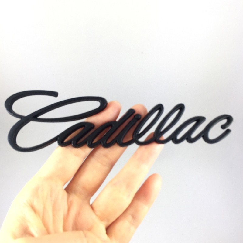 1pc Stiker Emblem Logo Cadillac 3d Bahan Metal Untuk Samping / Belakang Mobil