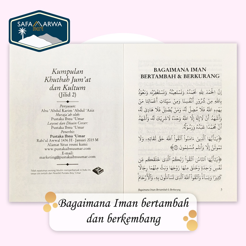 BUKU KUMPULAN KHUTBAH JUM'AT & KULTUM BERDASARKAN AL-QURAN DAN AS-SUNNAH JILID 2-6