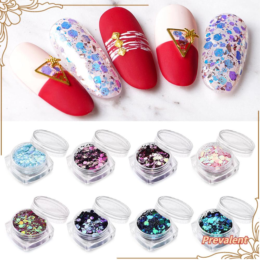 1 Kotak Sequin Glitter Bentuk Heksagonal Untuk Dekorasi Nail Art