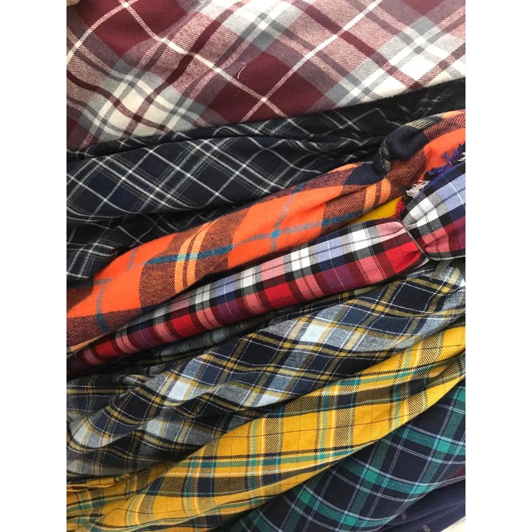 Kain Kotak Bahan Flanel Motif Tartan Gingham Bahan Kemeja Gamis Meteran