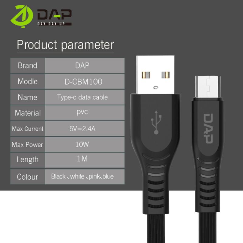 Kabel Data DAP D-CBM100 USB Micro Kabel Charger DAP DCBM100 Micro Kabel Casan DAP D-CBM100 USB Micro