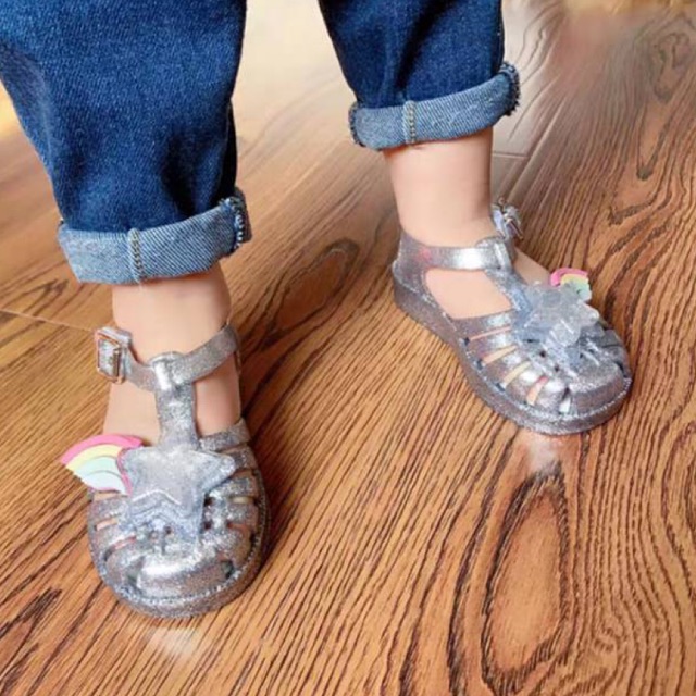 Sepatu sandal anak minimelissa pelangi emboz