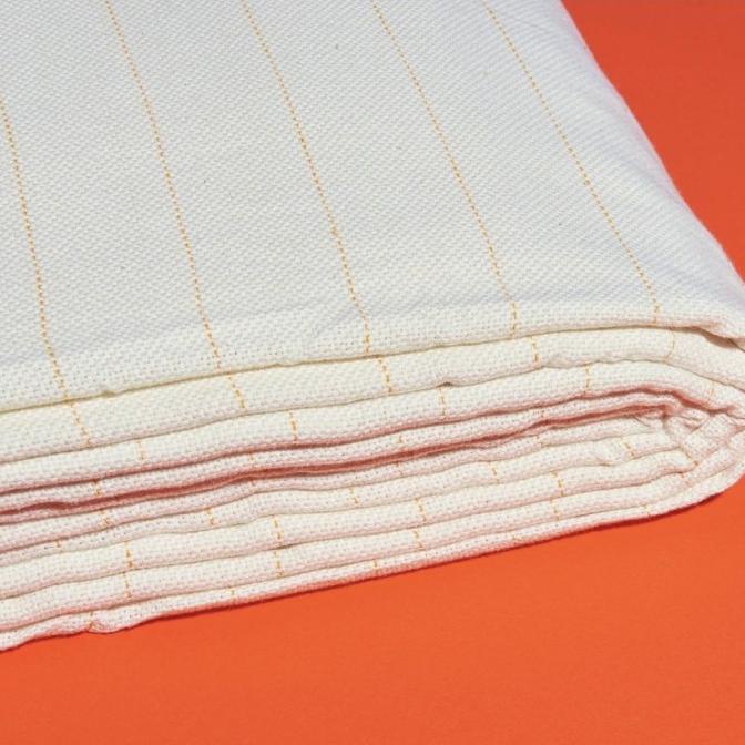 monks cloth/ primary tufting cloth - white gold line