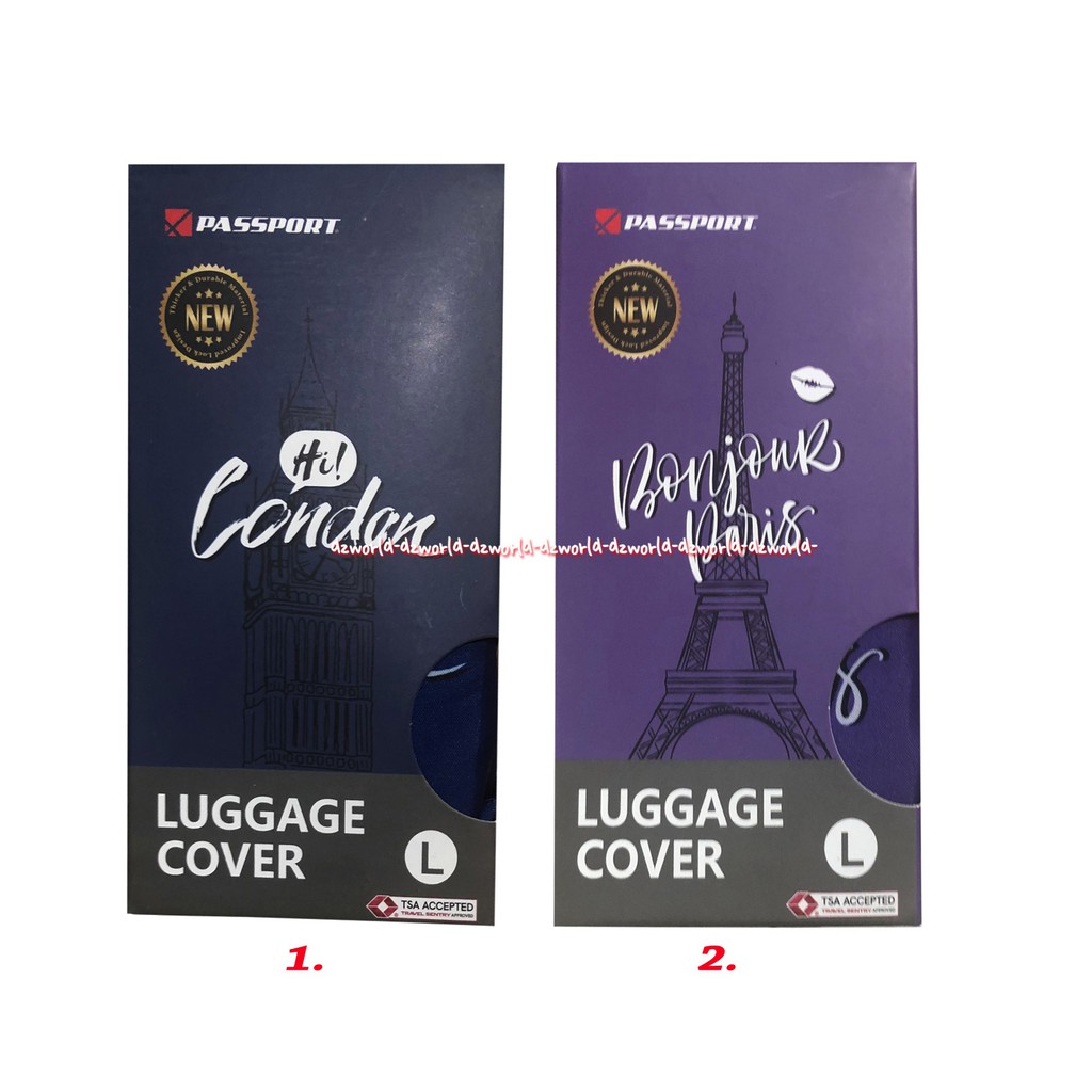 Pasport Luggage Cover Sarung Koper Trolley Ukuran L Pelindung Tas Koper Motif London Dan Paris