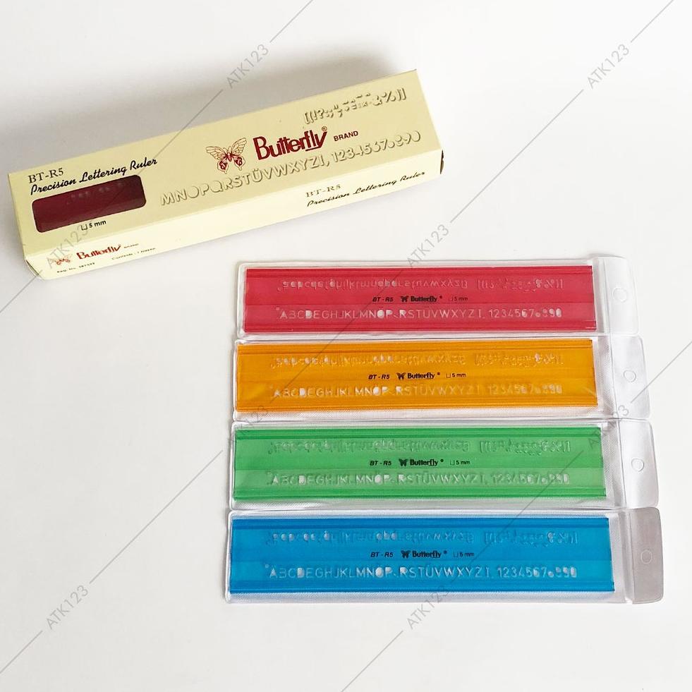 

[KODE LGRC8] Penggaris Sablon / Mal Huruf 5 mm - Butterfly BT-R5