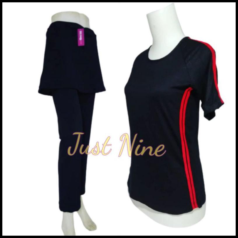 Setelan Celana Senam Rok Dan Baju Senam Pendek
