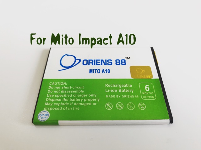 (P) Baterai batre battery Mito Impact A10 Double power/IC oriens88