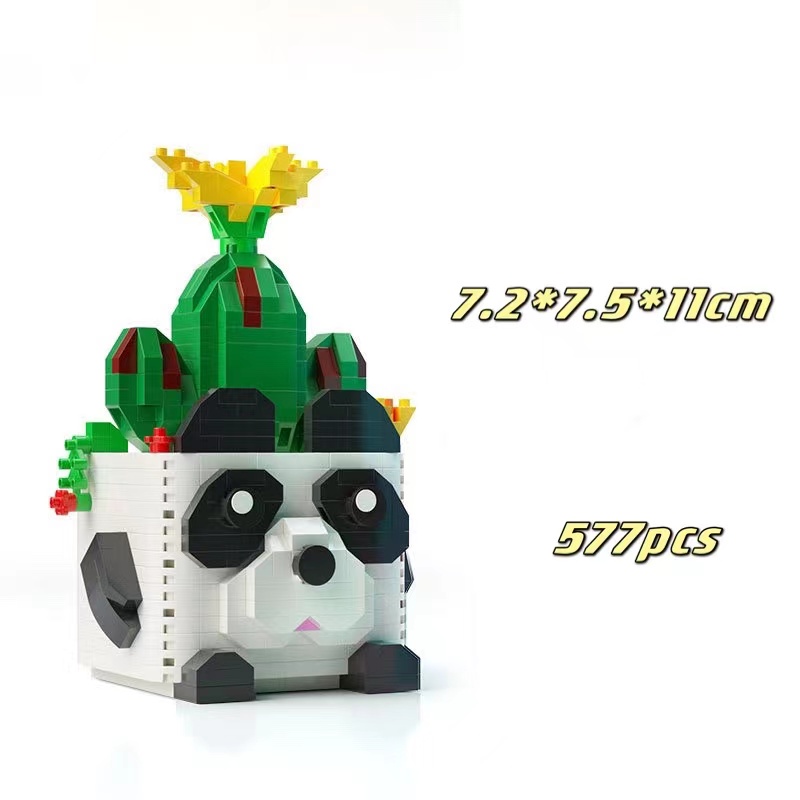 Mainan Puzzle Balok Bangunan Model Panda Plant vs Kompatibel Dengan Lego Untuk Anak Laki-Laki Dan Perempuan