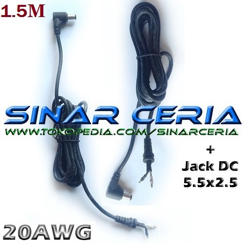 Kabel DIY Adaptor Jack DC 20AWG Jack DC L for 3A .5A