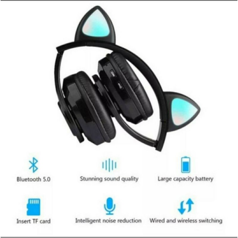 HEADSET BLUETOOTH LED CAT PXZ-B39 - HEADSET WIRELESS CAT B39 LED