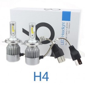 TaffLED Lampu Mobil Headlight LED H4 COB 2 PCS - C6 - White