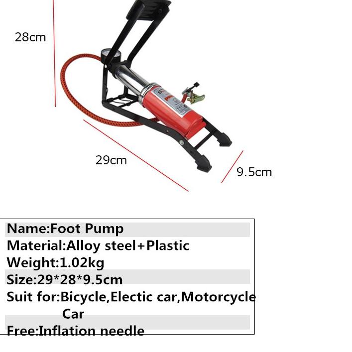 ➩ 2 Tabung Pompa Angin Pompa Injak Kaki Darurat Foot Pump untuk Ban Motor Mobil Sepeda Bola ➯