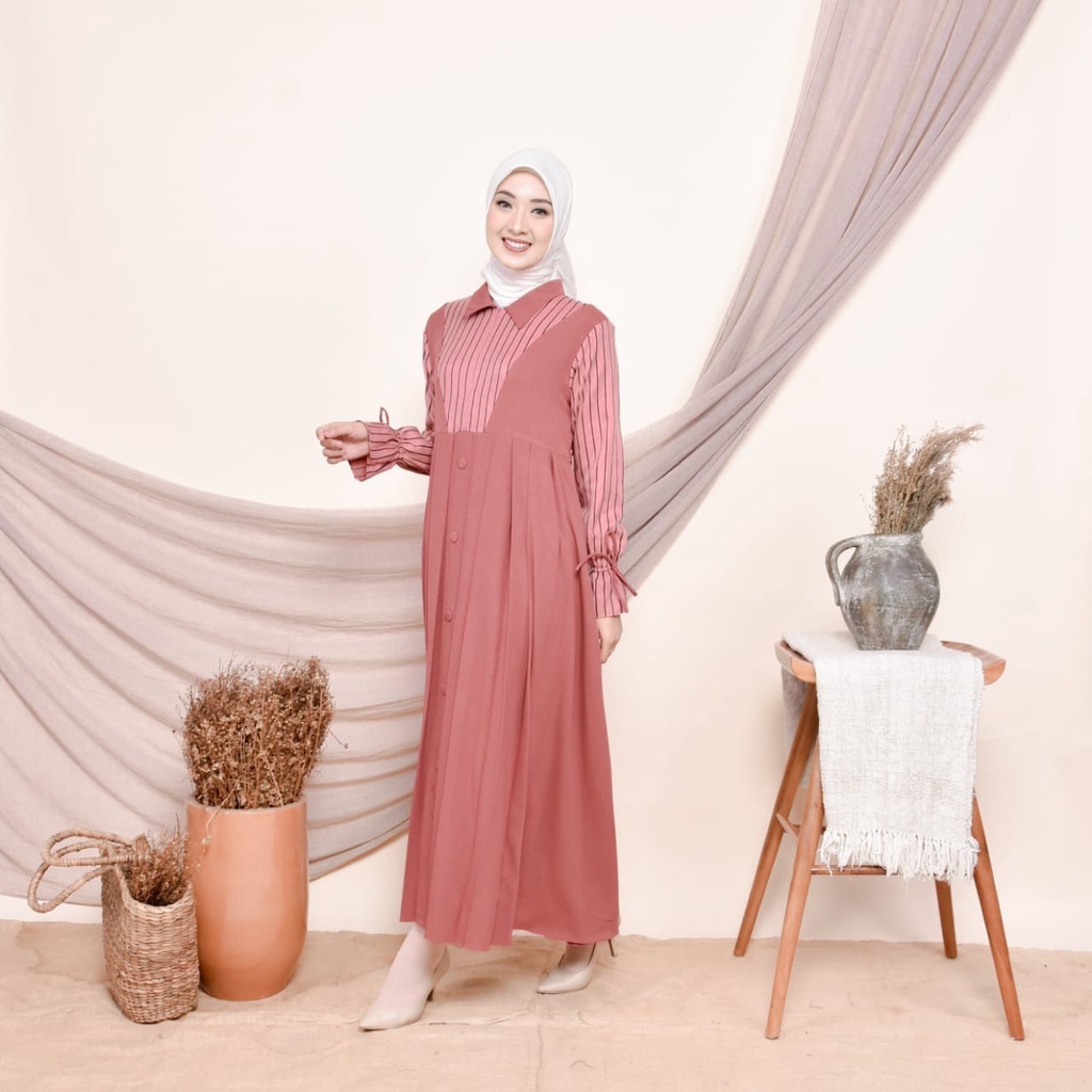 New arrival dress Aiira Gamis ity crepe remaja kekinian ori by viola hijab
