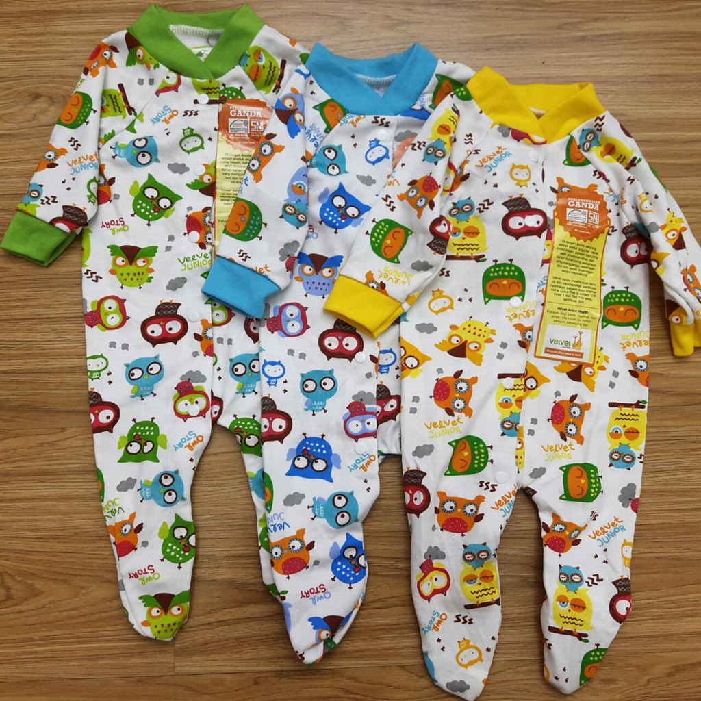 Sleepsuit atau Jumper Velvet Buka Kaki / Tutup Kaki
