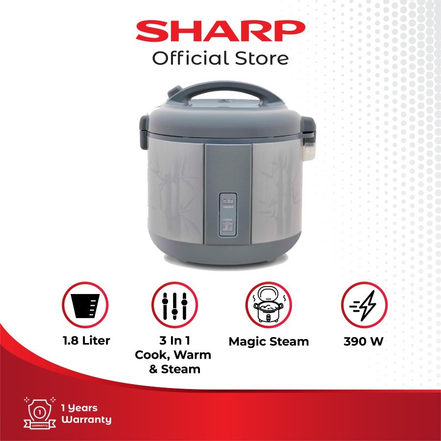 Rice Cooker Stainless 1.8 Liter KS-A18TTR SHARP
