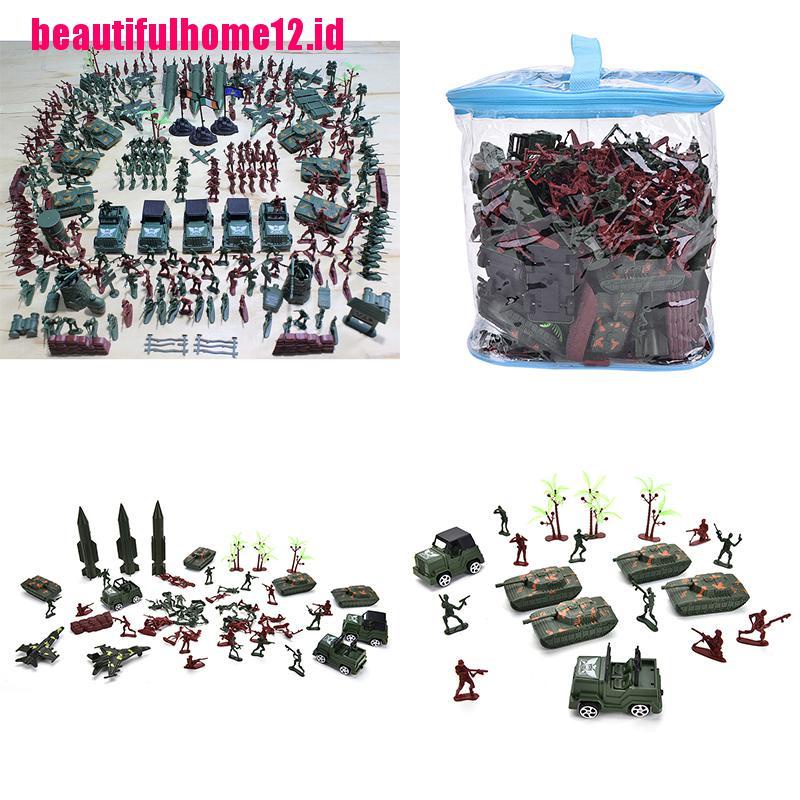 【beautifulhome12.id】307 Pcs/sett Soldier Kit Grenade Tank Aircraft Rocket Army Men Sand Scene Model