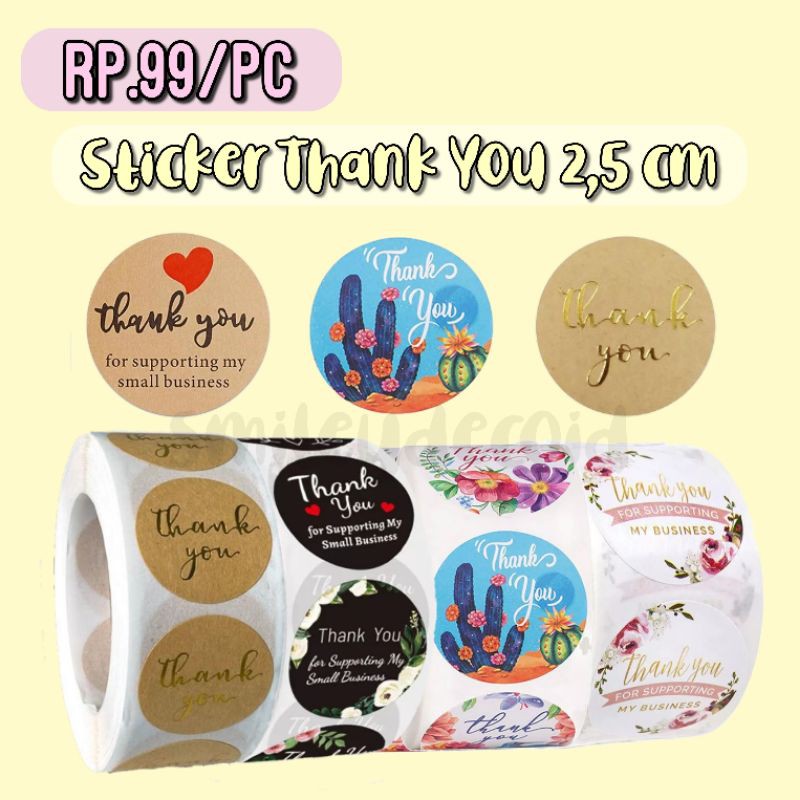 

[100PCS] (Part 3) Sticker Label Thank You For Your Order Olshop Bulat Diameter 2,5cm
