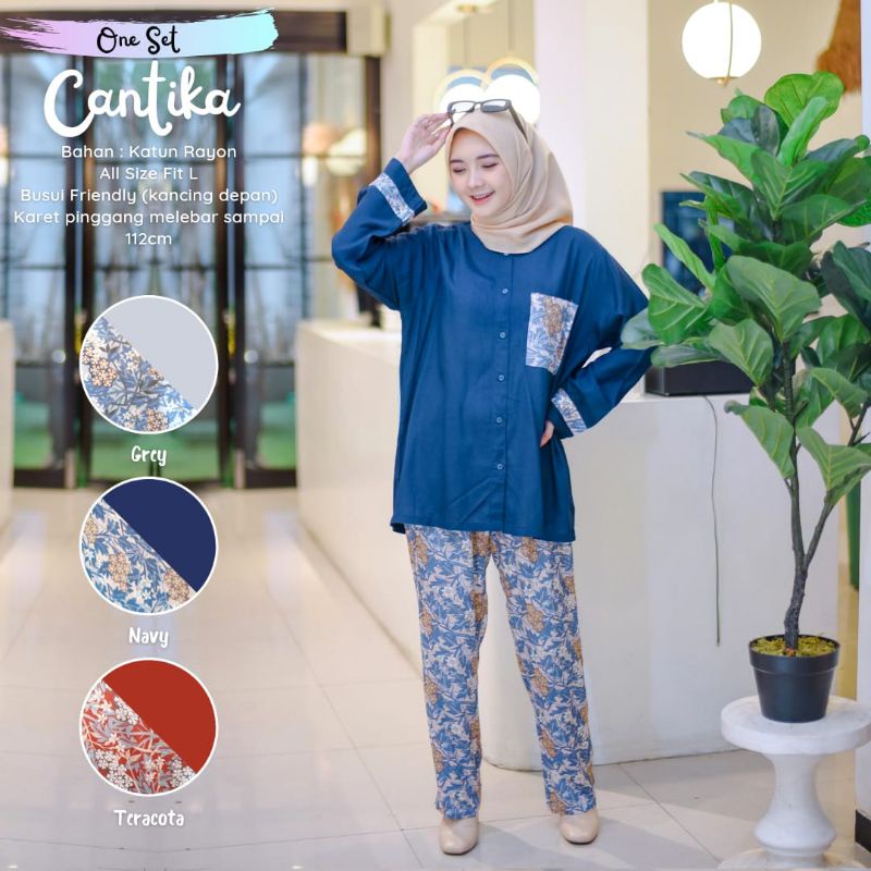 Piyama Dewasa Setelan Bahan Katun Rayon Premium Thalita One Set Adem Nyaman Dipakai | Bisa Cod