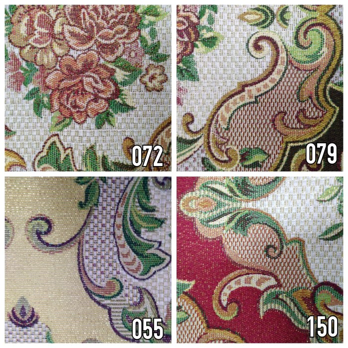 Kain Benang Emas Sofa / Kursi / Jok Motif Bunga Kembang - Marissa ~ ysc492