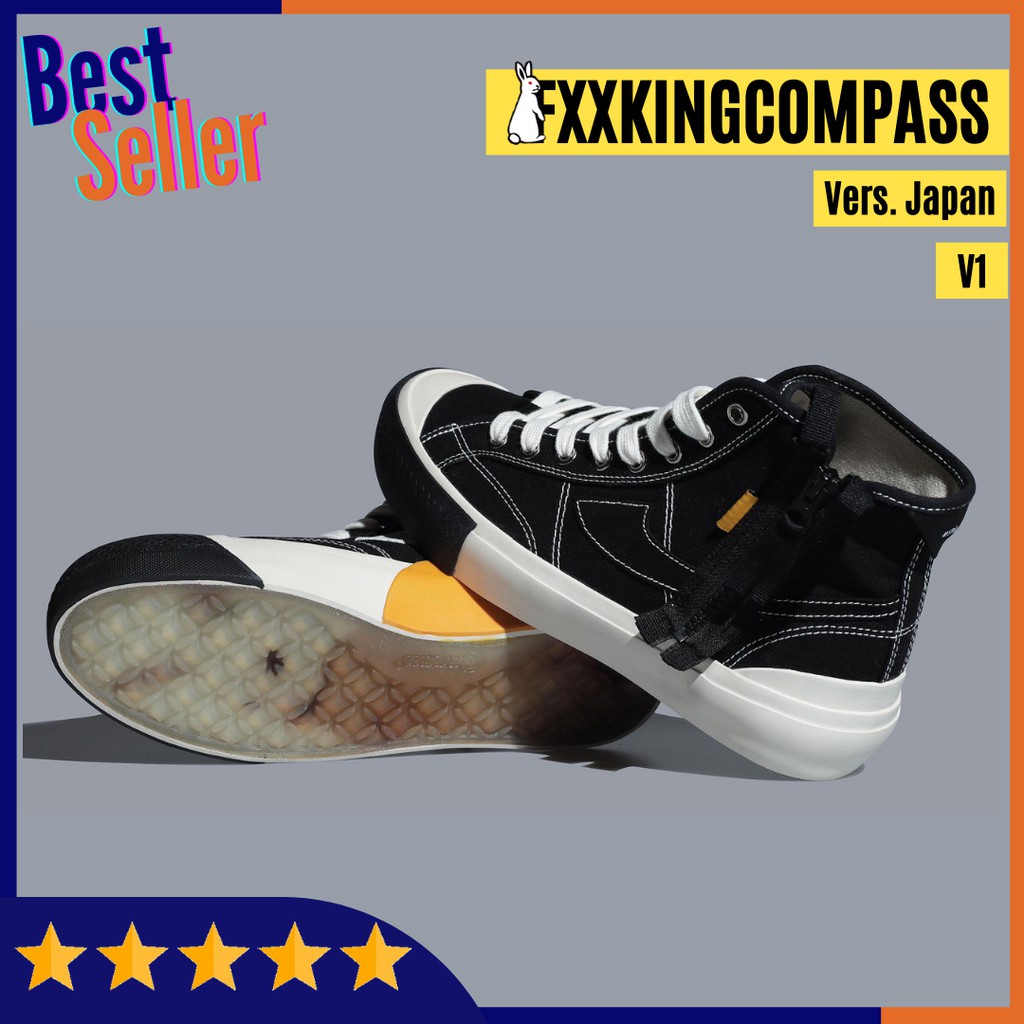 [BNIB] SEPATU COMPASS HI X FR2 V1 V2 FXXXKINGRABBITS JAPAN not sneakers gazelle,proto,vintage,kpr-V1