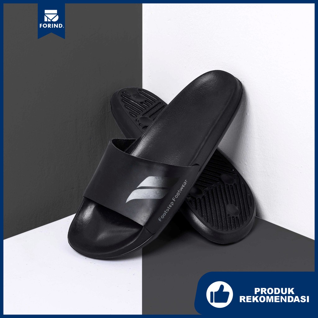 Sandal EVA Ringan Slop Jepit Santai Simple Pria Men Sendal Footwear | RETRO 0.1 BLACK | FORIND FSTP