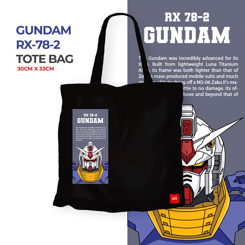 GUNDAM RX 78 Totebag Kanvas Resleting / Tote Bag Anime / Gundam Merchandise Limited Edition