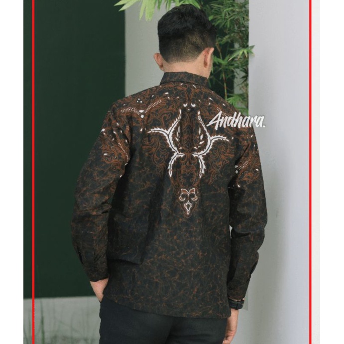 Baju Batik Pria Lengan Panjang Modern / Kemeja Batik Pria Lengan Panjang GHINANDRA1