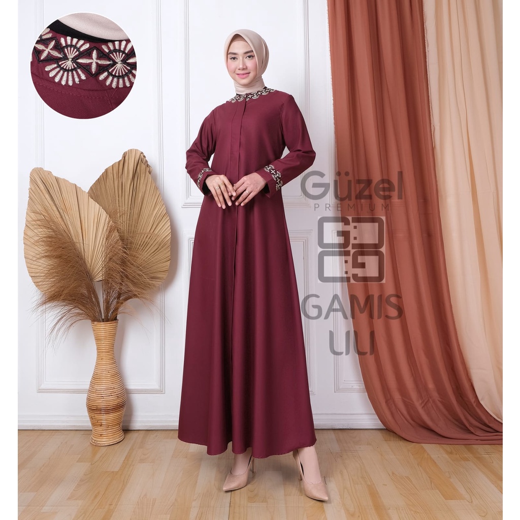 gamis toyobo hajrah lili motif polos by guzel 2022