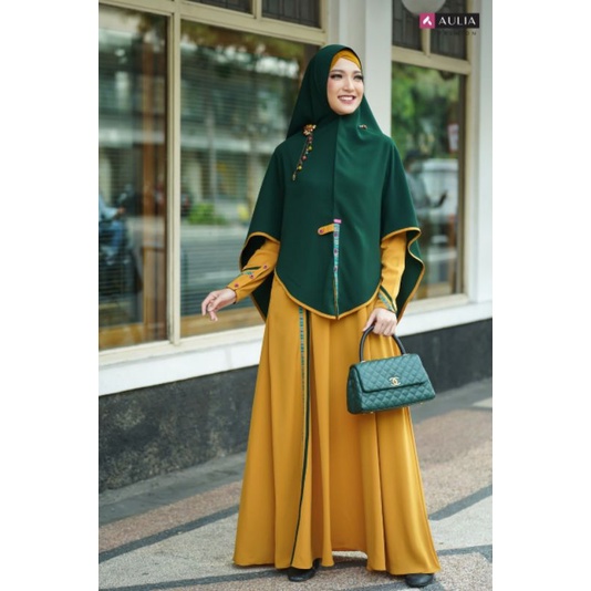 SET GAMIS AULIA FASHION SAFRINA  SAFRON EMERALD ORGINAL JUMBO bisa COD