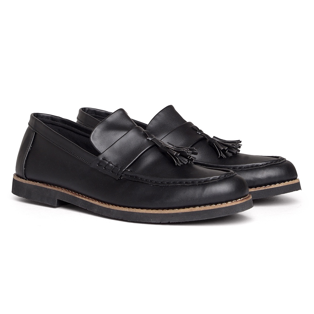 HAGEN BLACK |ManNeedMe x Jack| Sepatu Loafers Pria Formal Slip On ORIGINAL