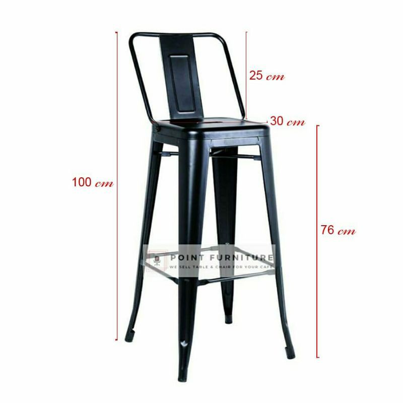 Bar stool/Kursi besi/Kursi cafe/Kursi Besi Sandaran
