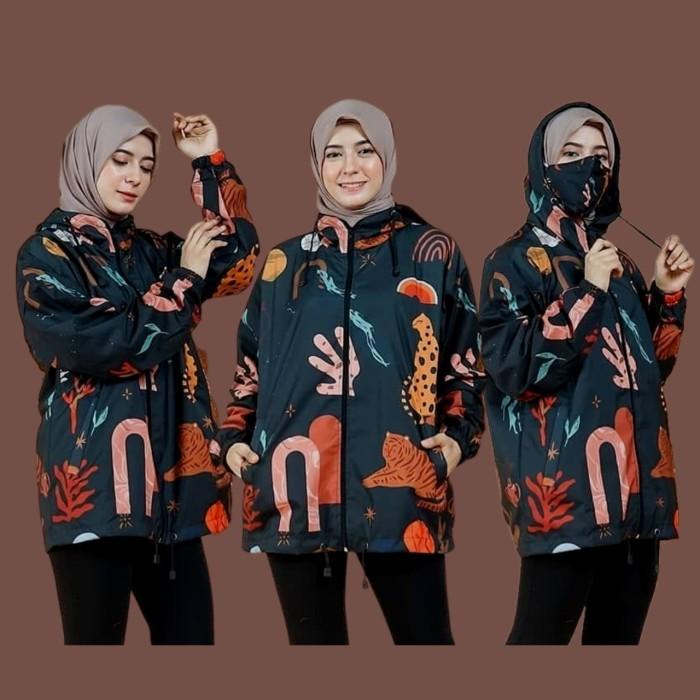 Jaket Parasut Wanita Printing Motif Baru